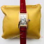 Replica Cartier Tank Americaine Swiss Quartz Rose Gold Watches Lady Size